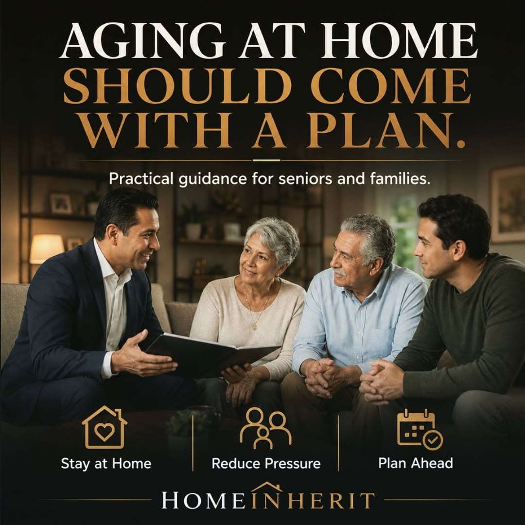 HomeInherit advisor discusses stay-at-home retirement planning with seniors and family to reduce financial pressure and plan ahead.